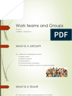 Work Teams and Groups: Group 3 Cabrera - Daquigan