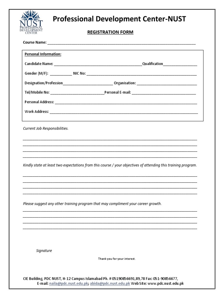 Registration Form2 PDF | PDF | Career & Growth | Business