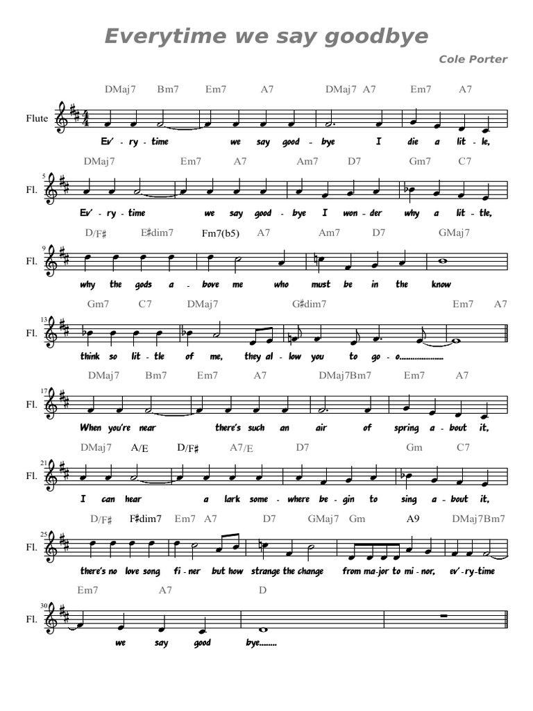 Everytime We Say Goodbye | PDF