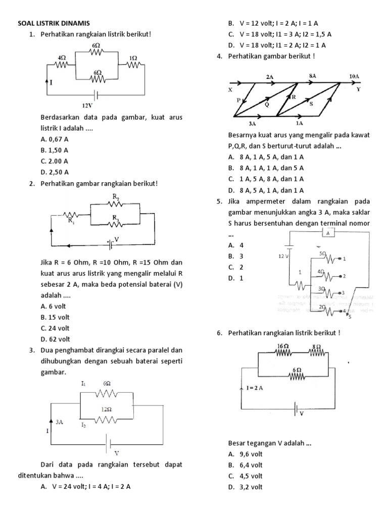 Soal Listrik Dinamis