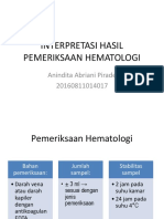 Interpretasi Hasil Pemeriksaan Hematologi Anindita