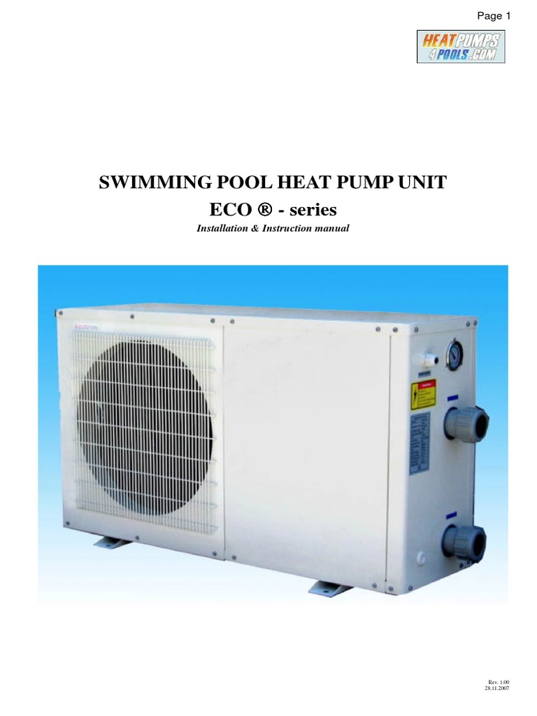 ECO Swimming Pool Heat Pump Manual | PDF | Heat Pump | Pump