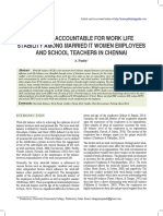 SOURCES ACCOUNTABLE FOR WORK LIFE STABILITY AMONG MARRIED IT WOMEN EMPLOYEES AND SCHOOL TEACHERS IN CHENNAI A. Pandu