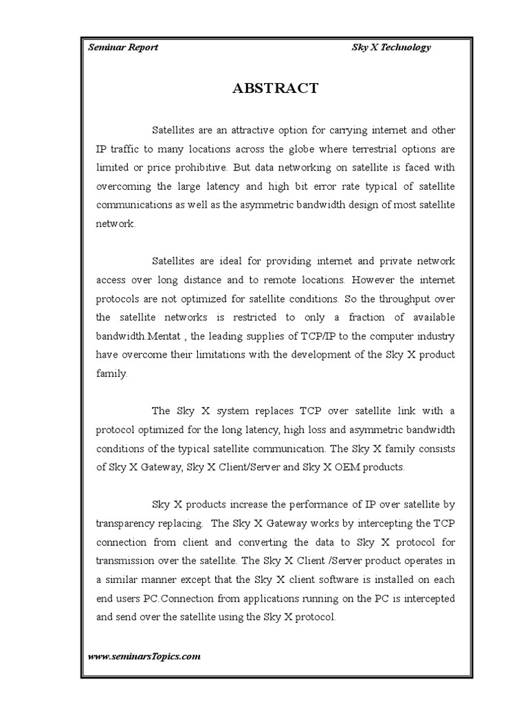 Sky X Technology for Satellite Networks | PDF | Transmission Control ...