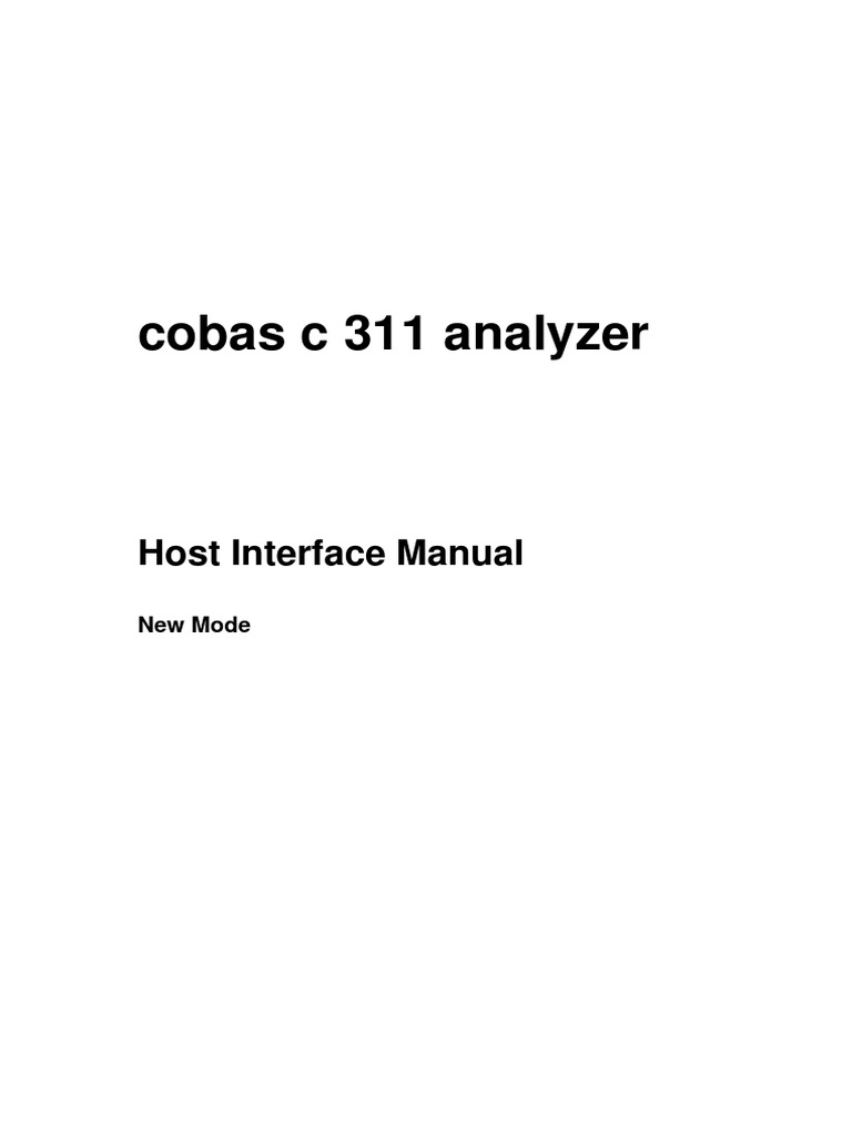 Cobas C 311 Analyzer: Host Interface Manual | PDF | Specification ...