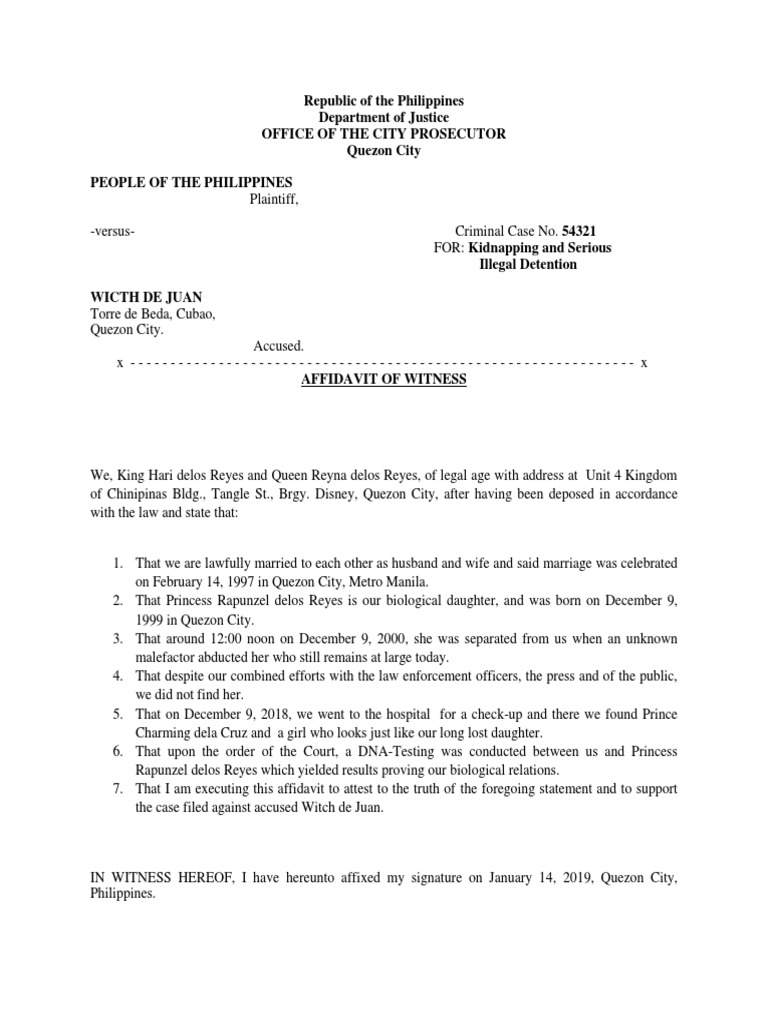 Republic of The Philippines Department of Justice Office of The City Prosecutor Quezon City