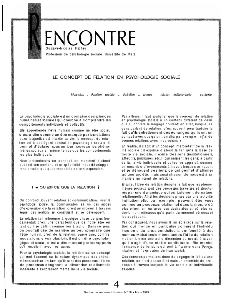 Le Concept de Relation en Psychologie | PDF | Concept | Motivation