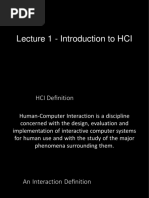 Lecture 1 - Introduction To HCI