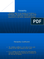 Reliability PPT Presentation