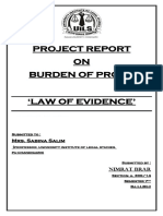 Project Report ON Burden of Proof: Mrs. Sabina Salim