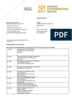 Course-Unit Programme (Full-Time Course Syllabus)