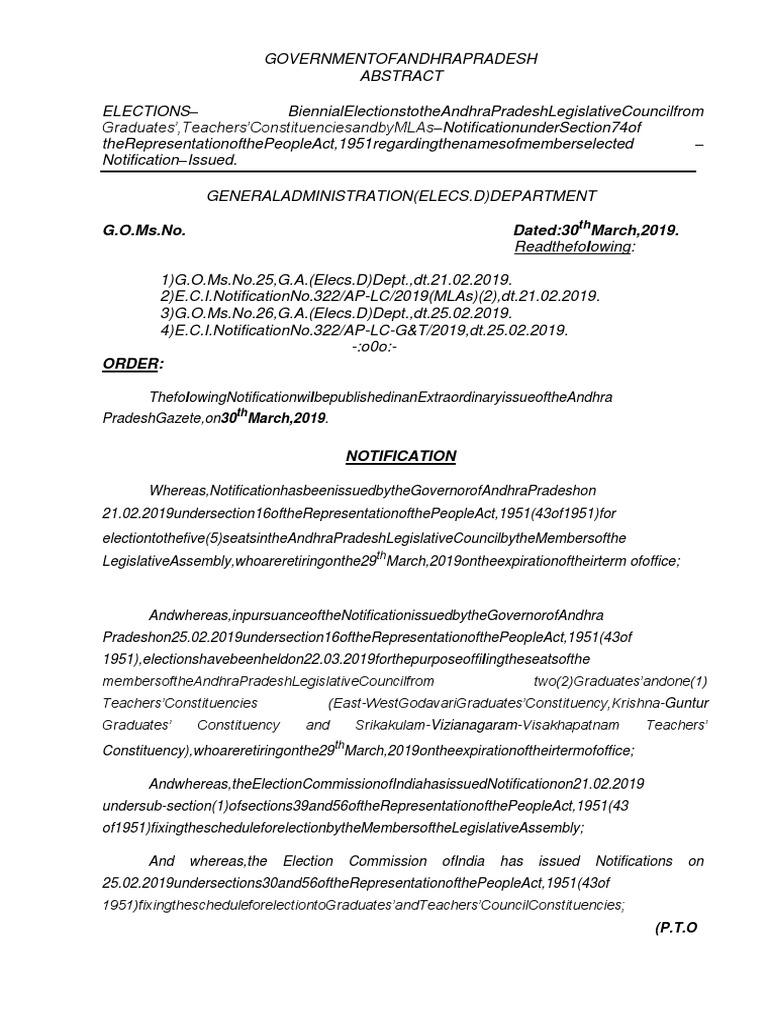 NOTIFICATION U.s.74 - (30.03.2019) | PDF