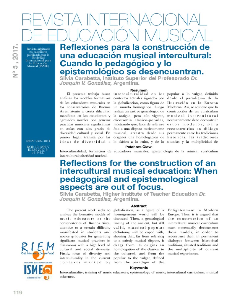 Educación musical intercultural en Buenos Aires | PDF | Plan de ...