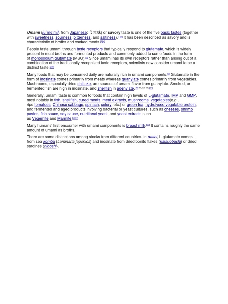 Understanding Umami in Cooking | PDF