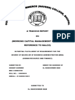 (Working Capital Management Psu With Reference To Nalco) : A Training Report ON