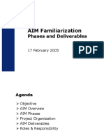 AIM Familiarization: Phases and Deliverables