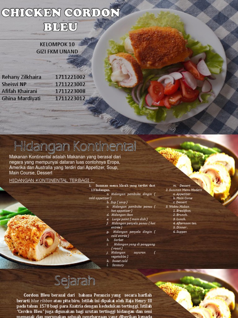 Kontinental Chicken Cordon Bleu Kelompok 10 Pptx