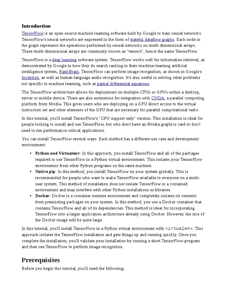 Install TensorFlow on Ubuntu 16 | PDF | Graphics Processing Unit ...