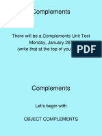 Complements: There Will Be A Complements Unit Test Monday, January 26 (Write That at The Top of Your G.O.)
