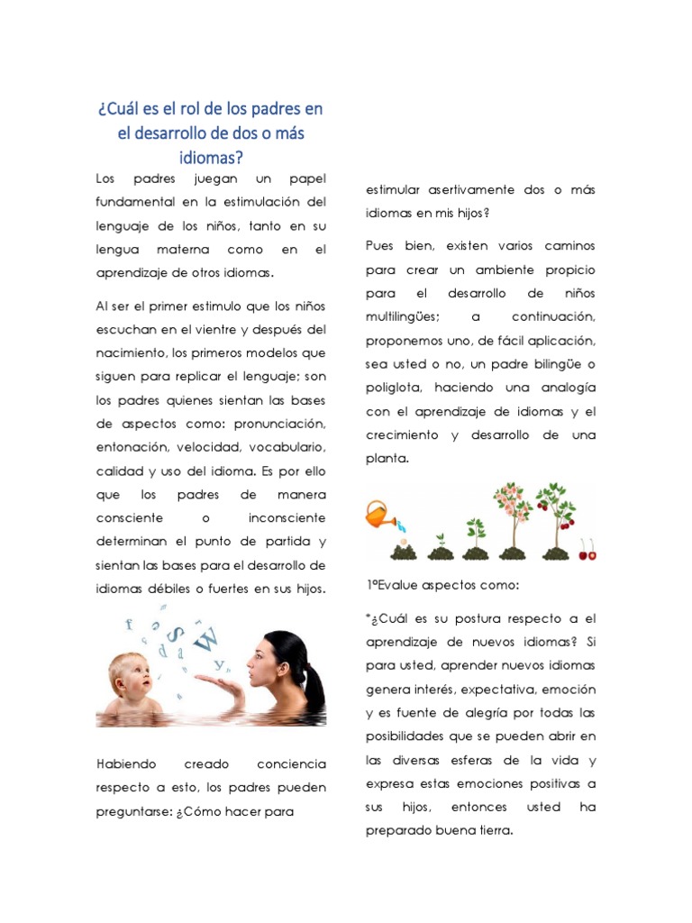 Rol de los padres en el bilingüismo infantil | PDF | Multilingüismo ...