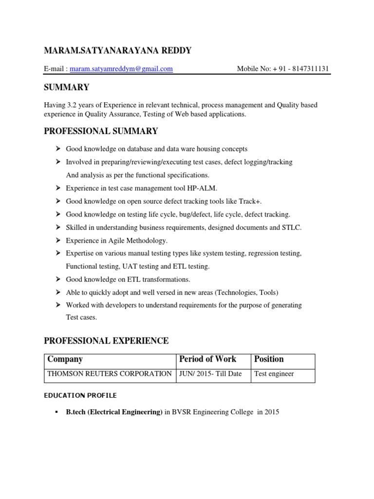 Selenium Test Engineer Resume | PDF | Software Bug | Selenium (Software)