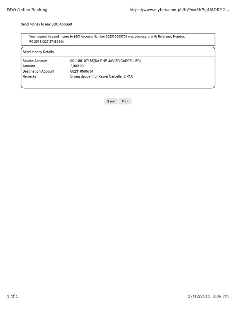 Bdo Slip PDF | PDF