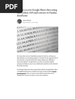 How To Access Google Sheet Data Using The Python API and Convert To Pandas Dataframe