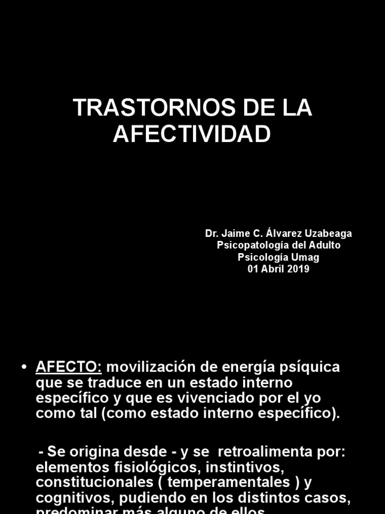Trastornos de la Afectividad en Psicopatología | PDF | Trastorno ...