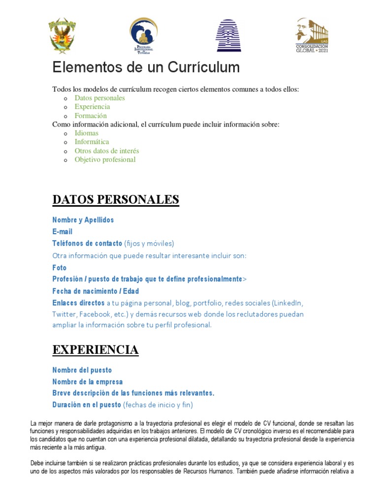 Curriculum vitae elementos picture
