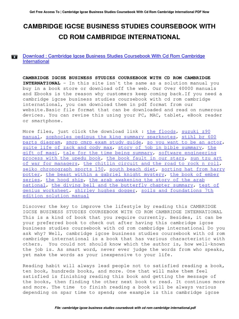 CAMBRIDGE BUSINESS STUDIES TEXTBOOK PDF IGCSE visual data 2