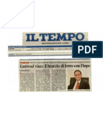 Eastwood Vince Il Braccio Di Ferro Con l'INPS in Tribunale - IL Tempo Di Lazio - Rieti Il 27 Ottobre 2010