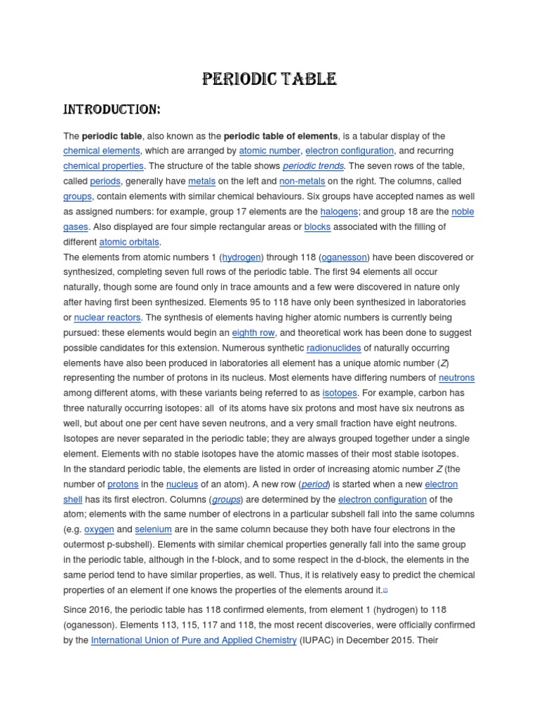 13 Free Periodic Table Of Elements With Names Symbols And Atomic