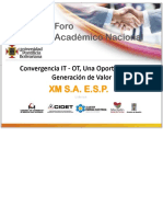 Foro Académico Nacional. Convergencia IT - OT, Una Oportunidad de Generación de Valor XM S.A. E.S.P PDF
