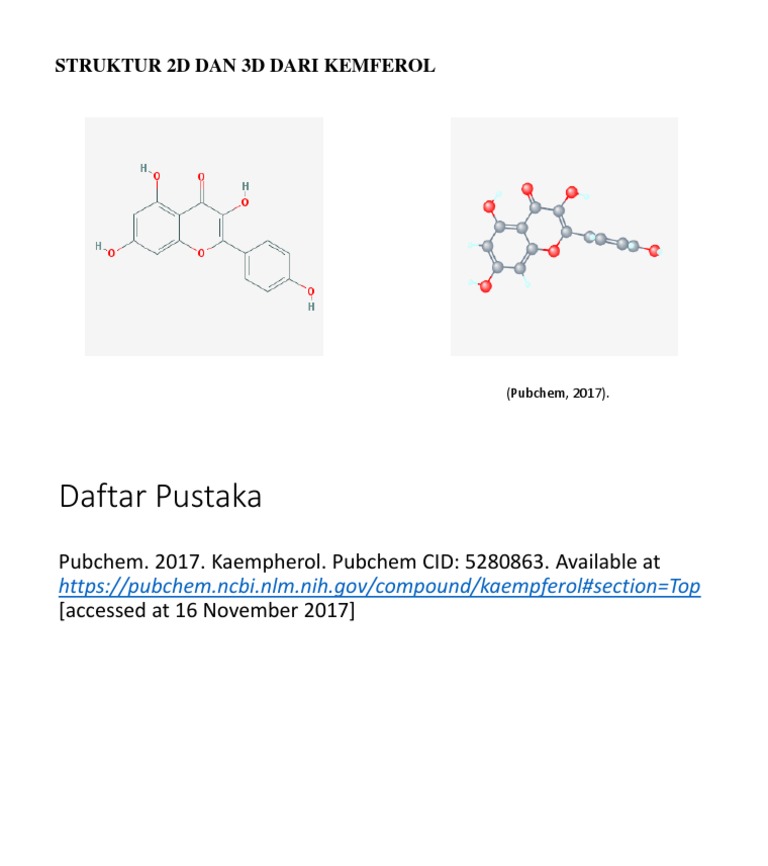 2D and 3D Structure of Kaempferol | PDF