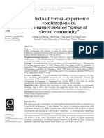 Effects of Virtual-Experience Combinations On Consumer-Related "Sense of Virtual Community"