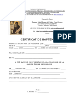 Certificat de Baptême Rouen