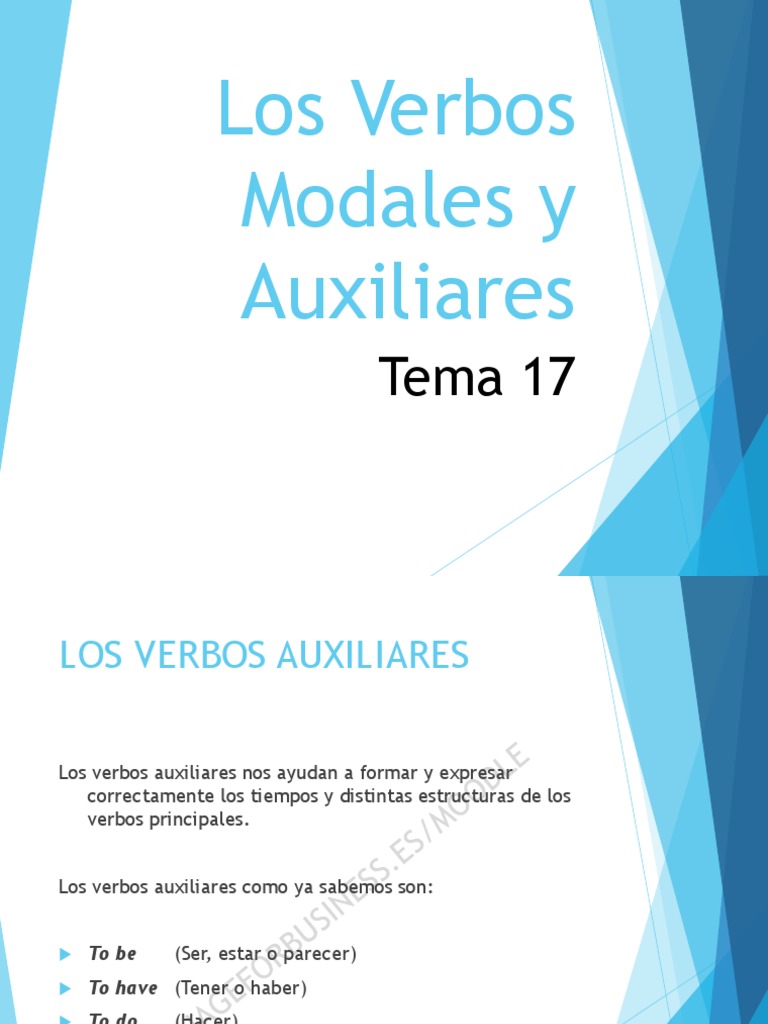 Tema 17 - Auxiliares y Modales | PDF | Verbo | Onomástica