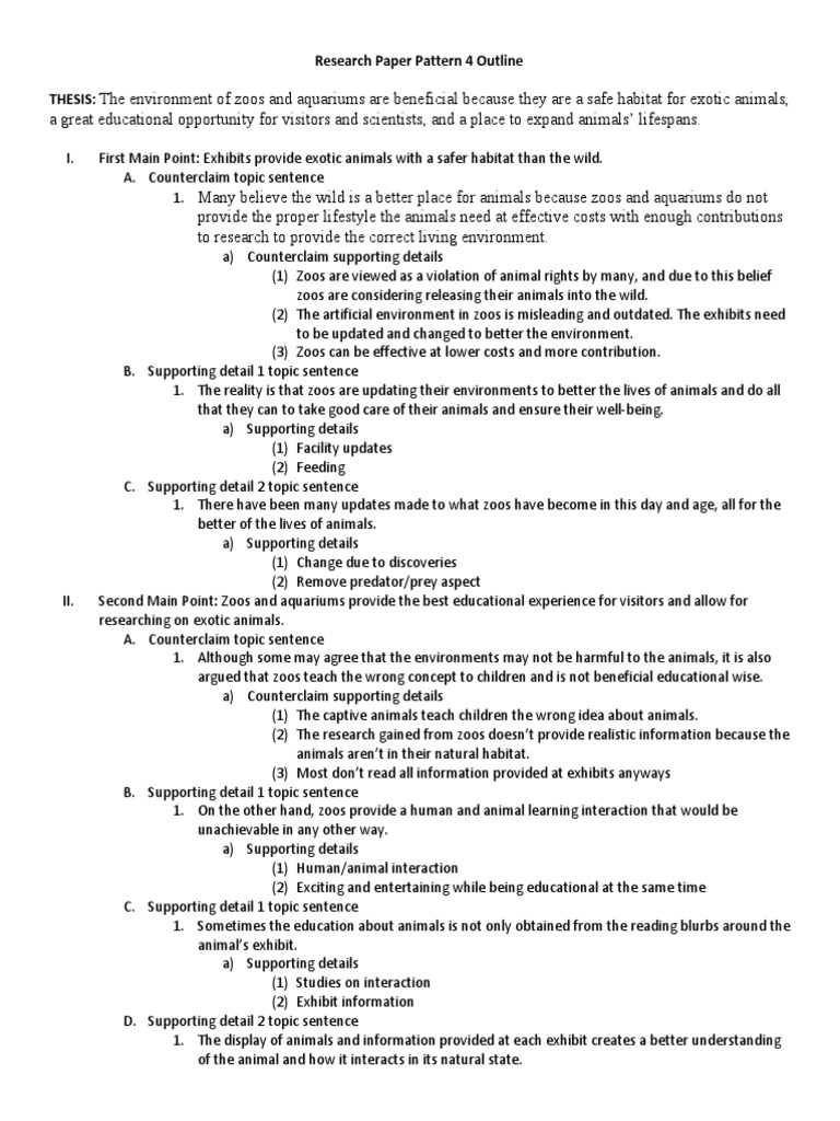 Christen Brown - Research Paper Pattern 4 Outine | PDF | Zoo | Cognition