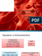Consideraciones Preanalíticas en Hematología 2017