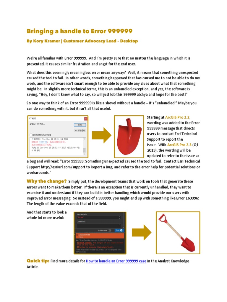 Understanding Error 999999 in ArcGIS | PDF | Esri | Arc Gis