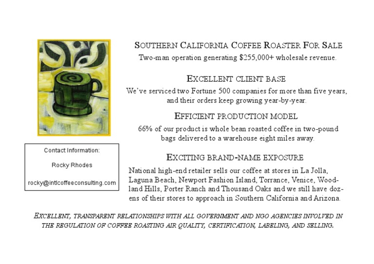 Coffee Business For Sale PDF Retail Coffee