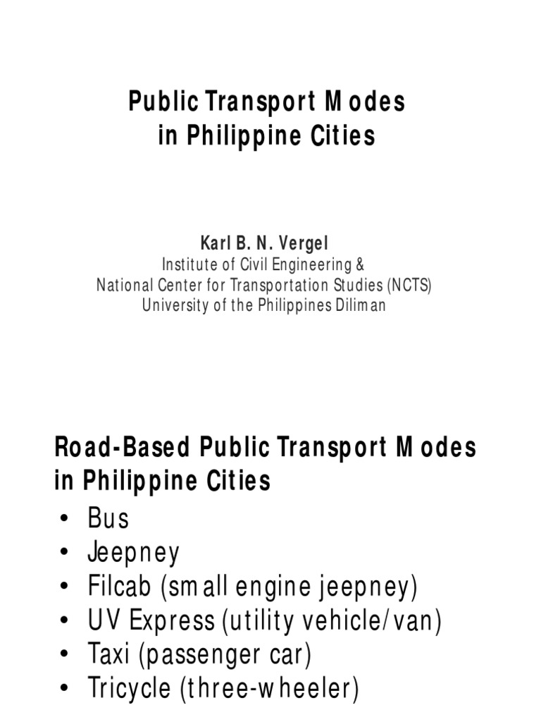 Public Transport Modes in the Philippines | PDF | Transport | Vehicles