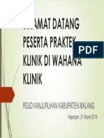 Selamat Datang Peserta Praktek Klinik Di Wahana Klinik