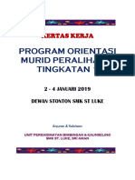 Kertas Kerja Program Orientasi Peralihan & Tingkatan 1 2018