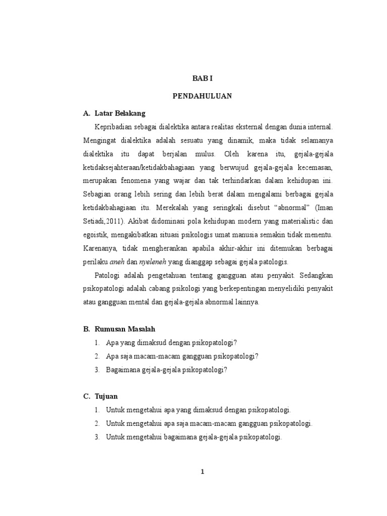 Makalah Psikopatologi