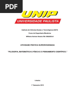 Aps 01 Semestre - Filosofia, Matemática e Física e o Pensamento Científico