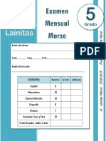 Marzo - 5to Grado - Examen Mensual (2018-2019).docx