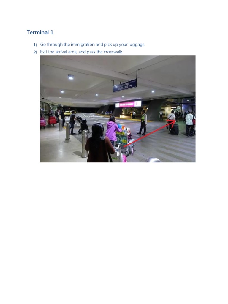Arrival Instructions at Terminal 1 | PDF