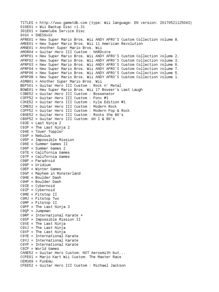 Wiitdb En Txt Nintendo Japanese Games
