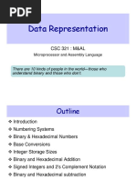 Data Representation: CSC 321: M&AL